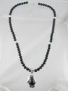 Sterling Silver & Onyx Bead Necklace (NK2345)