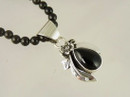 Sterling Silver Onyx Necklace by Southwest Artist Les Baker (NK3403)