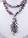 Sterling Silver Rutilated Quartz Necklace (NK727)