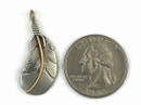 12k Gold & Sterling Silver Feather Pendant (PD5005) 