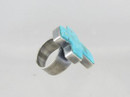 Sterling Silver Turquoise Cross Ring Size 8 - Adjustable (RG0520)