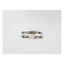 Tiger Eye, Jet & Jasper Inlay Band Ring Set with CZ Size 9