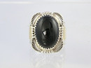 14k Gold & Sterling Silver Onyx Ring Size 10