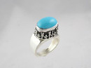 Sleeping Beauty Turquoise Gallery Wire Ring Size 6