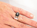 14k Gold & Silver Onyx Ring Size 9 1/2