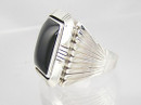 Sterling Silver Onyx Ring Size 10 1/2
