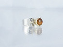 14k Gold & Silver Amber Ring Size 5 1/2