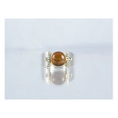 14k Gold & Silver Amber Ring Size 7