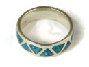 Turquoise Chip Inlay Band Ring Size 10 (RG2500)