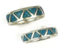 Turquoise Chip Inlay Band Ring Size 11