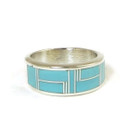 Turquoise Inlay Band Ring Size 12