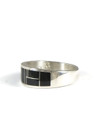 Silver Black Onyx Inlay Ring Size 11 (RG5011)