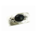Sterling Silver Onyx Band Ring Size 6