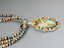 Natural Royston Boulder Turquoise & Spiny Oyster Shell Necklace Set by LaRose Ganadonegro