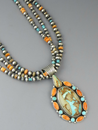 Natural Royston Boulder Turquoise & Spiny Oyster Shell Necklace Set by LaRose Ganadonegro