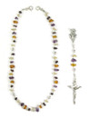 Amethyst, Citrine, Amber & Garnet Nugget Rosary Beads with Detachable Beads