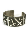 Silver Tufa Cast Cross Cuff Bracelet by Ernest Rangel