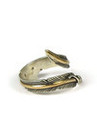 12k Gold & Sterling Silver Feather Wrap Ring Adjustable Size 8 by Lena Platero (RG5125)