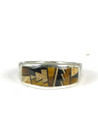 Tiger Eye, Jet & Jasper Geometric Inlay Ring Size 10 (RG4350-S10)