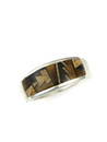 Tiger Eye, Jet & Jasper Geometric Inlay Ring Size 10 (RG4350-S10)