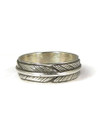 Sterling Silver Feather Band Ring Size 4 by Lena Platero