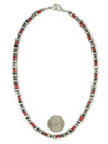 Mediterranean Coral Silver Bead Necklace 20"