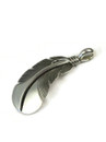 Sterling Silver Curved Feather Pendant by Lena Platero