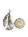 Sterling Silver Curved Feather Pendant by Lena Platero