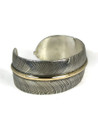 12k Gold & Sterling Silver Feather Bracelet 1" by Joe Piaso (BR6200)