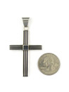 Sterling Silver Channel Cross Pendant by Francis Jones (PD4851)