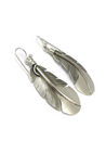 Sterling Silver Feather Earrings 2" by Lena Platero (ER3707)
