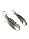 Sterling Silver Feather Earrings 1 3/4" (ER3718)