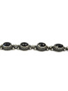 Faceted Onyx Gallery Wire Link Bracelet