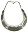 Textured Silver Collar Necklace
