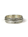 Sterling Silver Feather Band Ring Size 6 by Lena Platero