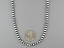 Antiqued Sterling Silver 5mm Bead Necklace 26"