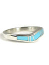 Turquoise Inlay Wave Ring Size 7 1/2