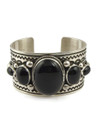 Silver Black Onyx Cuff Bracelet by Albert Jake