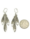 Sterling Silver Three Feather Earrings by Raymond Coriz