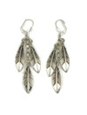 Sterling Silver Three Feather Earrings by Raymond Coriz
