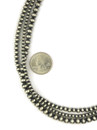 Three Strand Silver Bead Necklace (NK4535)