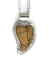 Fossilized Mammoth Tooth Ivory Heart Pendant by Phillip Sanchez (PD4166)