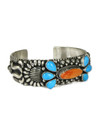 Sleeping Beauty Turquoise & Spiny Oyster Shell Cuff Bracelet by Darryl Becenti (BR6245)