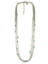 10 Liquid Silver Turquoise Heishi Necklace - Adjustable Length 18" - 20" (LSNK10-18)