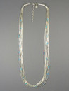 10 Liquid Silver Turquoise Heishi Necklace - Adjustable Length 18" - 20" (LSNK10-18)