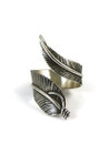 Sterling Silver Wide Feather Wrap Ring Size 12 Adjustable by Lena Platero (RG4376-S12) 