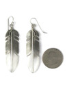 Sterling Silver Feather Earrings 2 1/2" by Lena Platero (ER5464) 