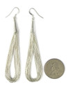 10 Strand Liquid Silver Earrings 3 1/2" (LSER10-2.5)