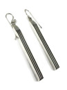 Silver Channel Earrings 2 3/4" by Francis Jones (ER5740)