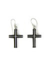 Silver Channel Cross Earrings (ER5748) 